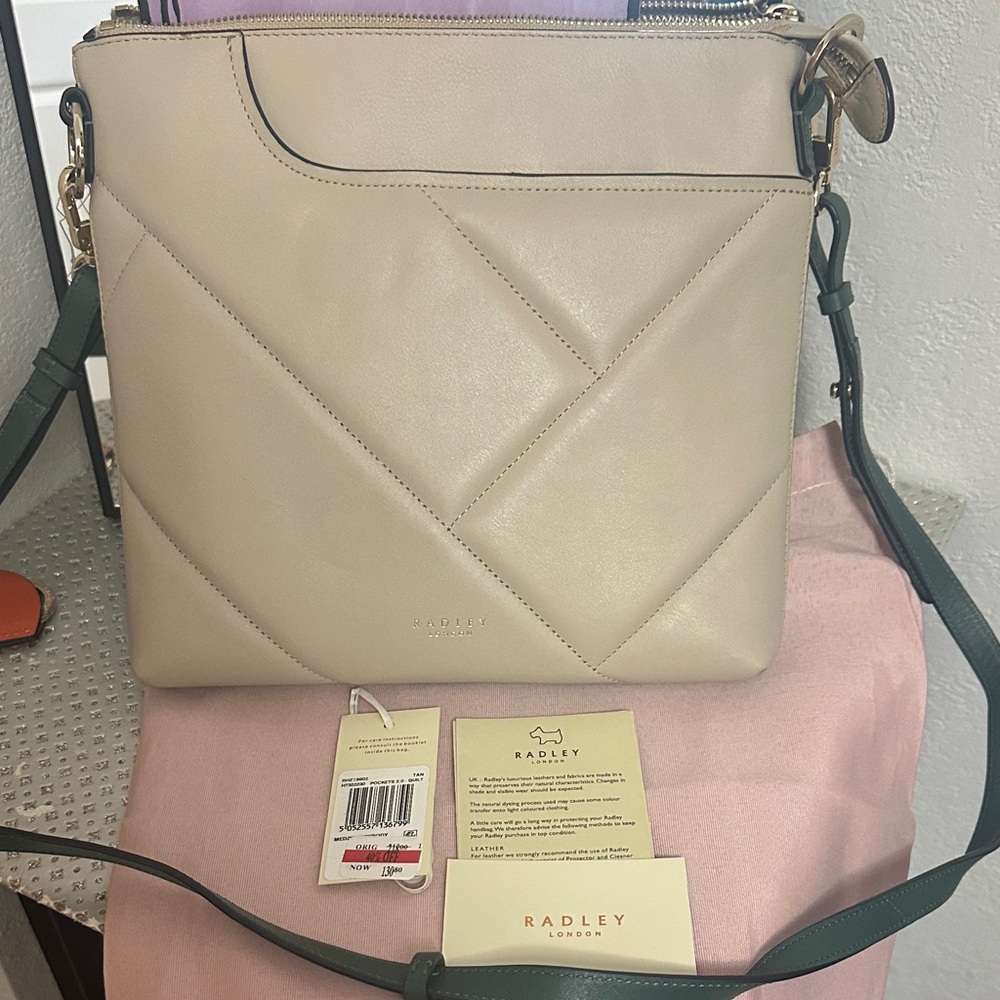 Radley London Beige Quilted Crossbody Bag